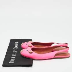 Marc by Marc Jacobs Pink Leather Studded Mouse Slingback Flats Size 37