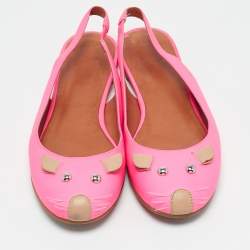 Marc by Marc Jacobs Pink Leather Studded Mouse Slingback Flats Size 37