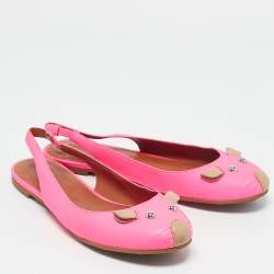 Marc by Marc Jacobs Pink Leather Studded Mouse Slingback Flats Size 37