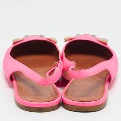 Marc by Marc Jacobs Pink Leather Studded Mouse Slingback Flats Size 37