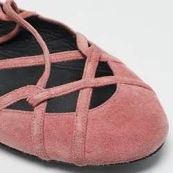 Marc by Marc Jacobs Pink Suede Strappy Ballet Flats Size 37