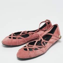 Marc by Marc Jacobs Pink Suede Strappy Ballet Flats Size 37