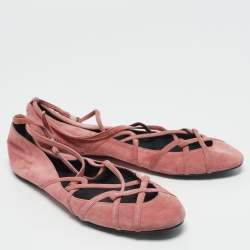 Marc by Marc Jacobs Pink Suede Strappy Ballet Flats Size 37
