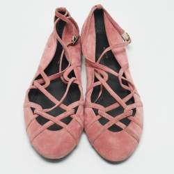 Marc by Marc Jacobs Pink Suede Strappy Ballet Flats Size 37