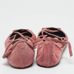 Marc by Marc Jacobs Pink Suede Strappy Ballet Flats Size 37