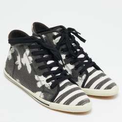 Marc by Marc Jacobs White/Black Canvas Polka Dot High Top Sneakers Size 36.5