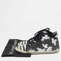 Marc by Marc Jacobs White/Black Canvas Polka Dot High Top Sneakers Size 36.5
