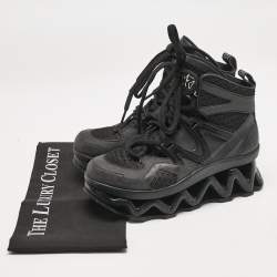 Marc by Marc Jacobs Black Leather snd Mesh Spring Platform High Top Sneakers Size 37