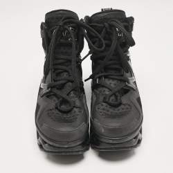 Marc by Marc Jacobs Black Leather snd Mesh Spring Platform High Top Sneakers Size 37