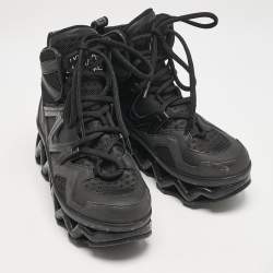 Marc by Marc Jacobs Black Leather snd Mesh Spring Platform High Top Sneakers Size 37