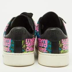 Marc by Marc Jacobs Multicolor Leather Graffiti Print Low Top Sneakers Size 39