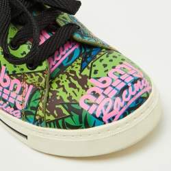 Marc by Marc Jacobs Multicolor Leather Graffiti Print Low Top Sneakers Size 39