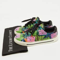 Marc by Marc Jacobs Multicolor Leather Graffiti Print Low Top Sneakers Size 39