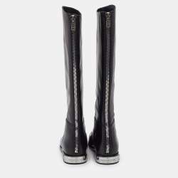 Pre Owned بوت مارك باي مارك جاكوبس جلد أسود بطول الركبة مقاس 37