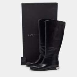 Pre Owned بوت مارك باي مارك جاكوبس جلد أسود بطول الركبة مقاس 37