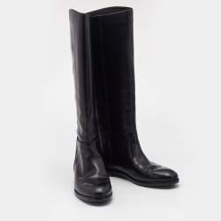 Pre Owned بوت مارك باي مارك جاكوبس جلد أسود بطول الركبة مقاس 37