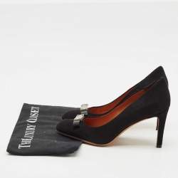 مملوكة مسبقًا حذاء كعب عالي مارك باي مارك جاكوبس جلد نوبوك أسود مع فيونكة معدنية مقاس 36.5