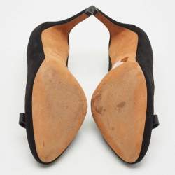 مملوكة مسبقًا حذاء كعب عالي مارك باي مارك جاكوبس جلد نوبوك أسود مع فيونكة معدنية مقاس 36.5