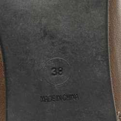 Pre Owned Marc by Marc Jacobs Brown Leather Ankle Length Engineer Buckle Boots Size 38