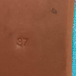 Pre Owned Marc by Marc Jacobs Blue Suede Logo Plaque Scrunch Ballet Flats Size 37