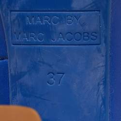 Pre Owned Marc by Marc Jacobs Blue Leather Platform Pumps Size 37
