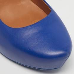 Pre Owned Marc by Marc Jacobs Blue Leather Platform Pumps Size 37