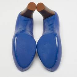 Pre Owned Marc by Marc Jacobs Blue Leather Platform Pumps Size 37