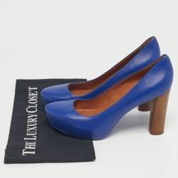 Pre Owned Marc by Marc Jacobs Blue Leather Platform Pumps Size 37