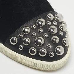 مملوكة مسبقًا Marc by Marc Jacobs Black Suede and leather Studded Graham High Top Sneakers Size 37