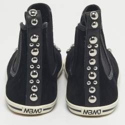 مملوكة مسبقًا Marc by Marc Jacobs Black Suede and leather Studded Graham High Top Sneakers Size 37