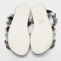 Pre Owned صندل مارك باي مارك جاكوبس سير كاحل مرصع كريستال ساتان رمادي مقاس 36.5