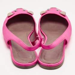 مملوكة مسبقًا صند فلات مارك باي مارك جاكوبس جلد أبيض مزين فأر فتحة كعب مقاس 40