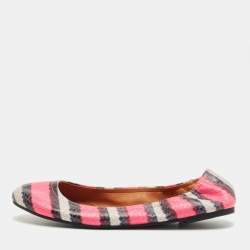 Pre Owned Marc by Marc Jacobs  Multicolor Watersnake Embossed Leather Ballet Flat Size 37.5