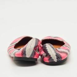 Pre Owned Marc by Marc Jacobs  Multicolor Watersnake Embossed Leather Ballet Flat Size 37.5