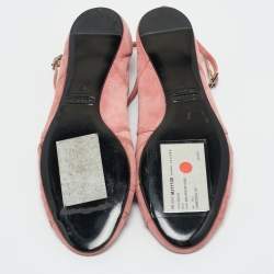 Pre Owned Marc by Marc Jacobs Pink Suede Strappy Ballet Flats Size 37