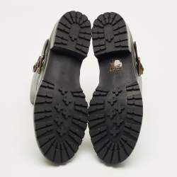 Pre Owned Marc by Marc Jacobs Black Leather Ankle Length Engineer Buckle Boots Size 40