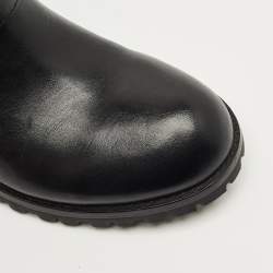 Pre Owned Marc by Marc Jacobs Black Leather Ankle Length Engineer Buckle Boots Size 40