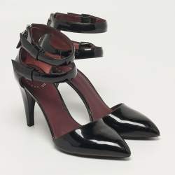 Pre Owned حذاء كعب عالي مارك باي مارك جاكوبس سير كاحل جلد أسود مقاس 39