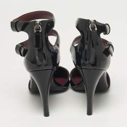 Pre Owned حذاء كعب عالي مارك باي مارك جاكوبس سير كاحل جلد أسود مقاس 39