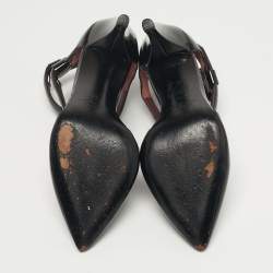 Pre Owned حذاء كعب عالي مارك باي مارك جاكوبس سير كاحل جلد أسود مقاس 39