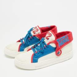 Pre Owned Marc by Marc Jacobs Don't Panic Size 36 Multicolor Canvas Mid Top Sneakers