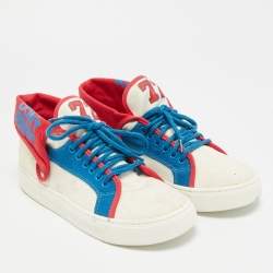 Pre Owned Marc by Marc Jacobs Don't Panic Size 36 Multicolor Canvas Mid Top Sneakers