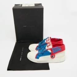 Pre Owned Marc by Marc Jacobs Don't Panic Size 36 Multicolor Canvas Mid Top Sneakers