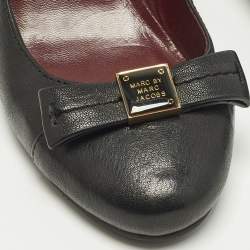 Pre Owned حذاء كعب عالي مارك باي مارك جاكوبس قوس جلد أسود مقاس 40