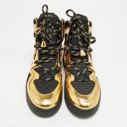 Pre Owned Marc by Marc Jacobs Size 38 Black Leather and Mesh High Top Sneakers