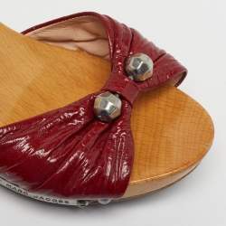 مملوكة مسبقًا Marc by Marc Jacobs Size 39 Red Patent Leather Slide Clog