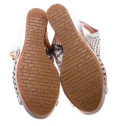 Pre Owned صندل مارك باي مارك جاكوبس نعل سميك كعب روكي سوزانا جلد مخرم فضي ميتالك مقاس 40.5