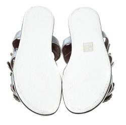 Pre Owned Marc By Marc Jacobs Light Blue Crystal Embellished Satin Charlotte Sandals Size 39