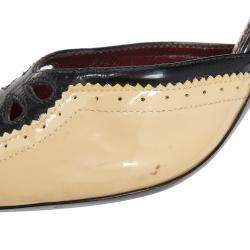 مملوكة مسبقًا Marc by Marc Jacobs Black/Beige Patent Leather Ankle Strap Sandals Size 36