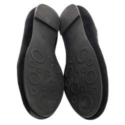 Pre Owned حذاء باليرينا فلات مارك باي مارك جاكوبس سويدي مزخرف كريستال مقاس 40.5